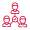 Three heads connected by lines 