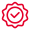 Badge with a tick in the centre